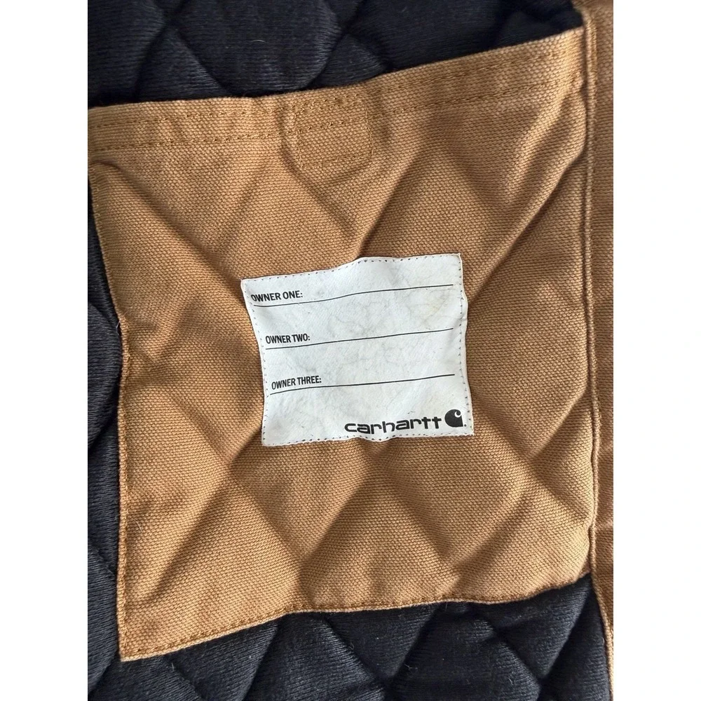 Carhartt Jacket Youth Medium 10-12 Canvas Hood Quilted Insulated Brown OJ8545-B - Picture 7 of 7